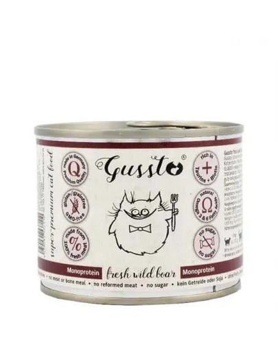 GUSSTO Cat Fresh Wild Boar CARNE PROASPĂTĂ DE MISTREŢ 200 g